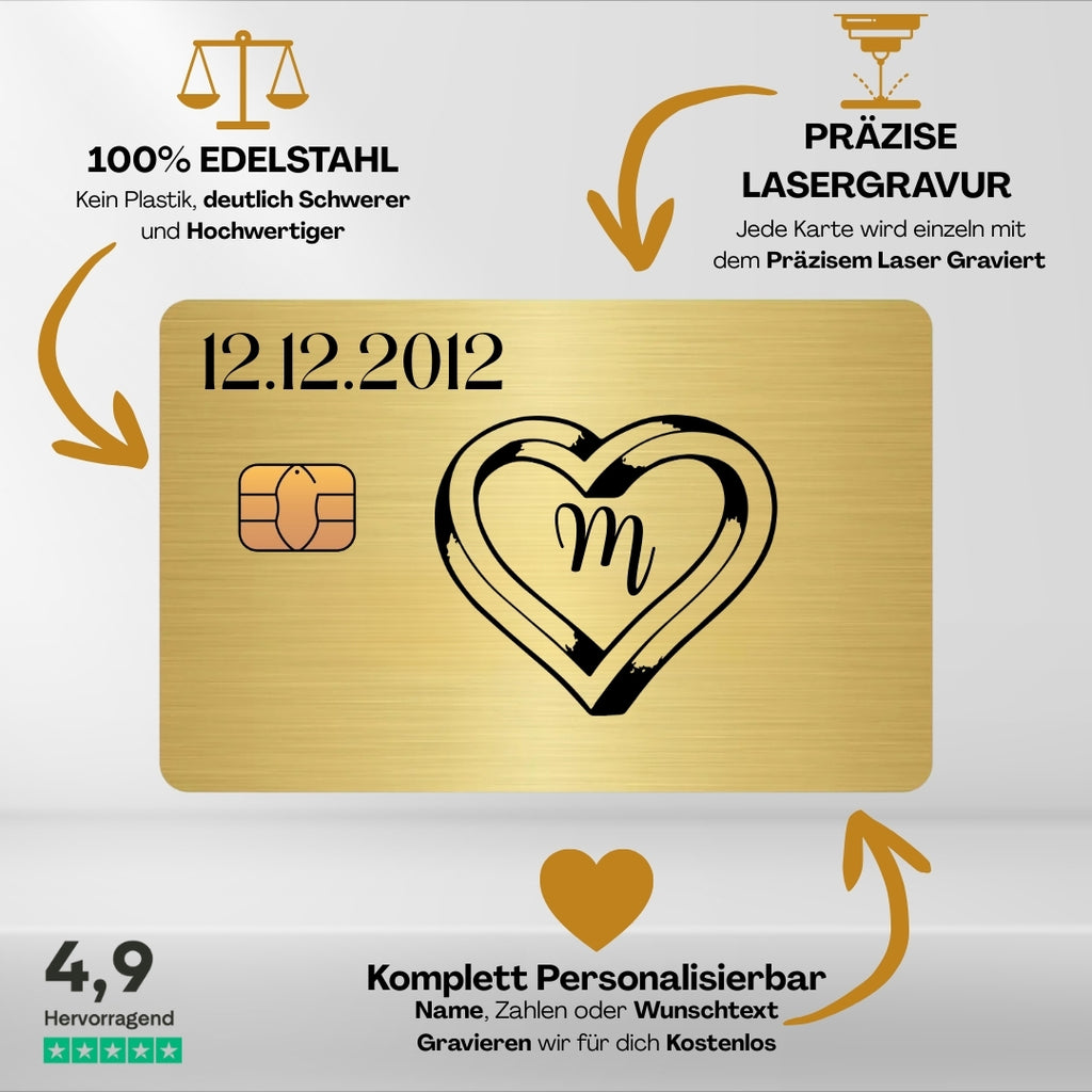 Ring mit Buchstabe + Datum