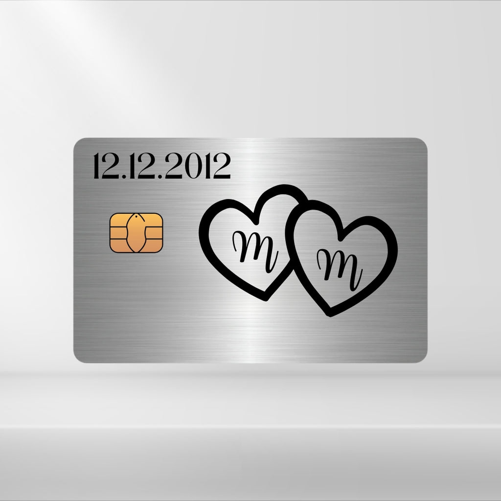 Doppel Herz mit X & Y + Datum