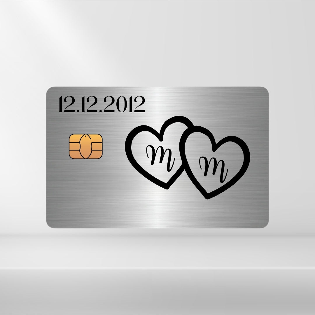 Doppel Herz mit X & Y + Datum