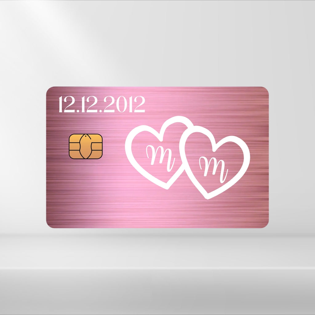 Doppel Herz mit X & Y + Datum