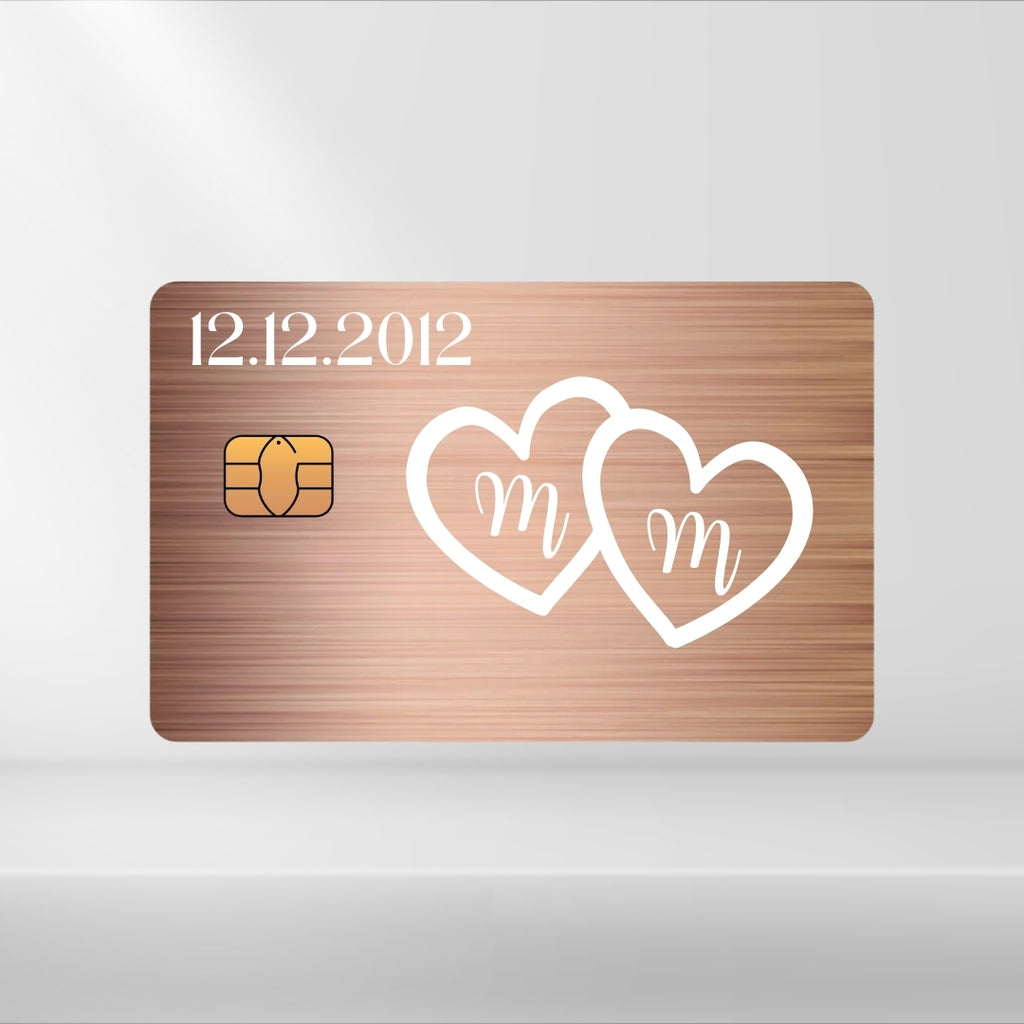 Doppel Herz mit X & Y + Datum