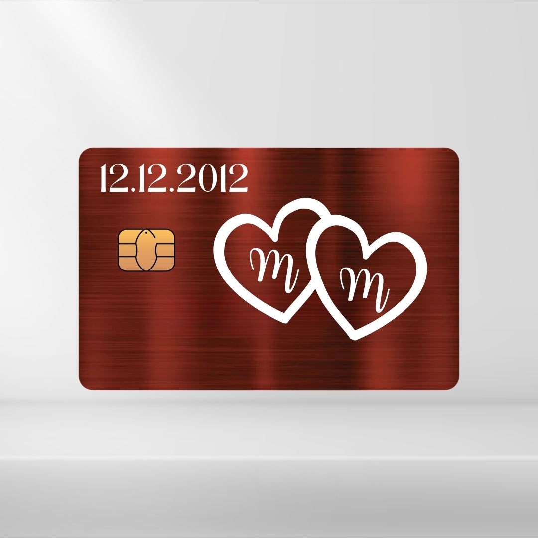 Doppel Herz mit X & Y + Datum