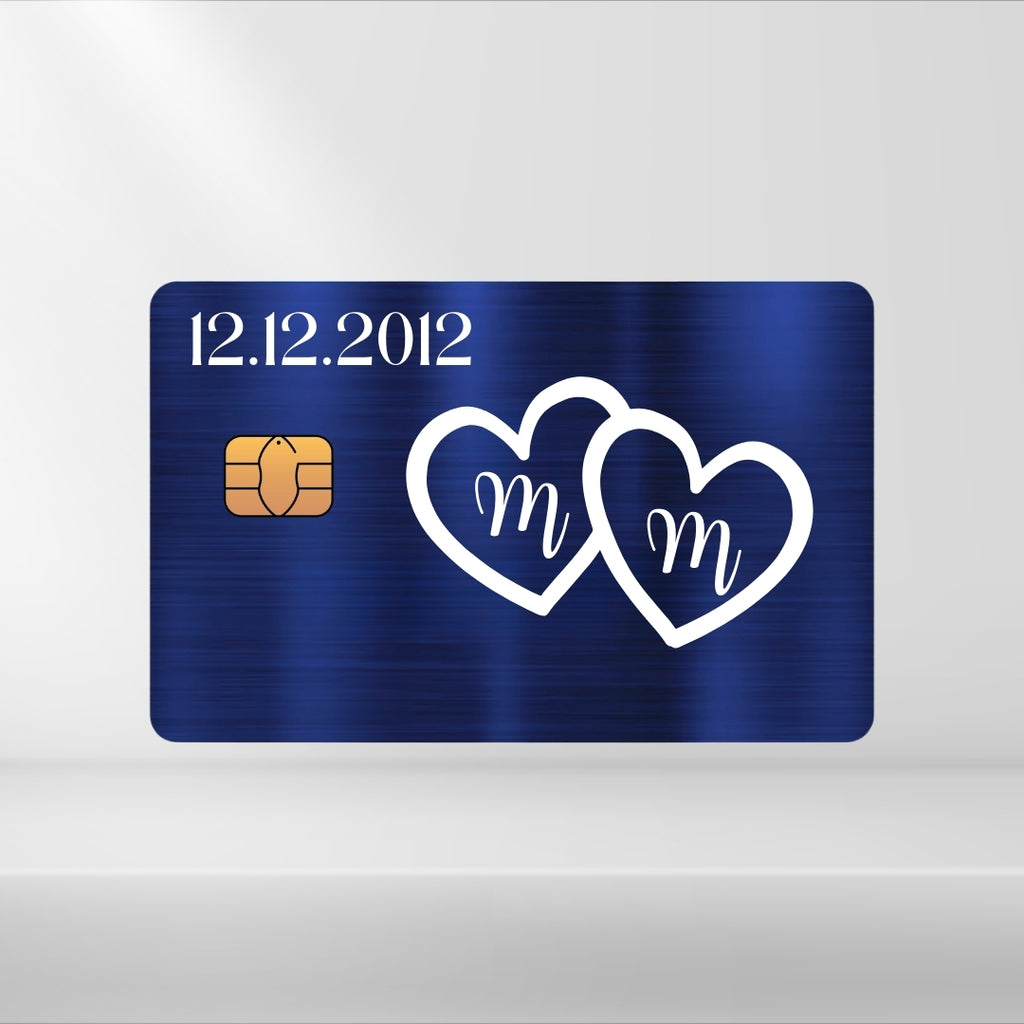 Doppel Herz mit X & Y + Datum