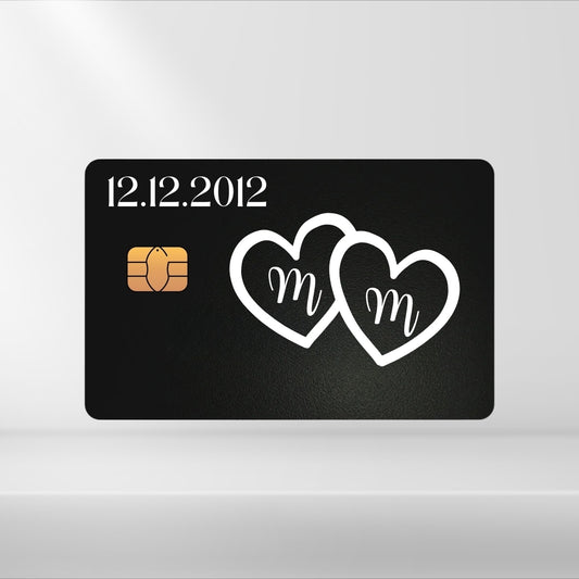 Doppel Herz mit X & Y + Datum